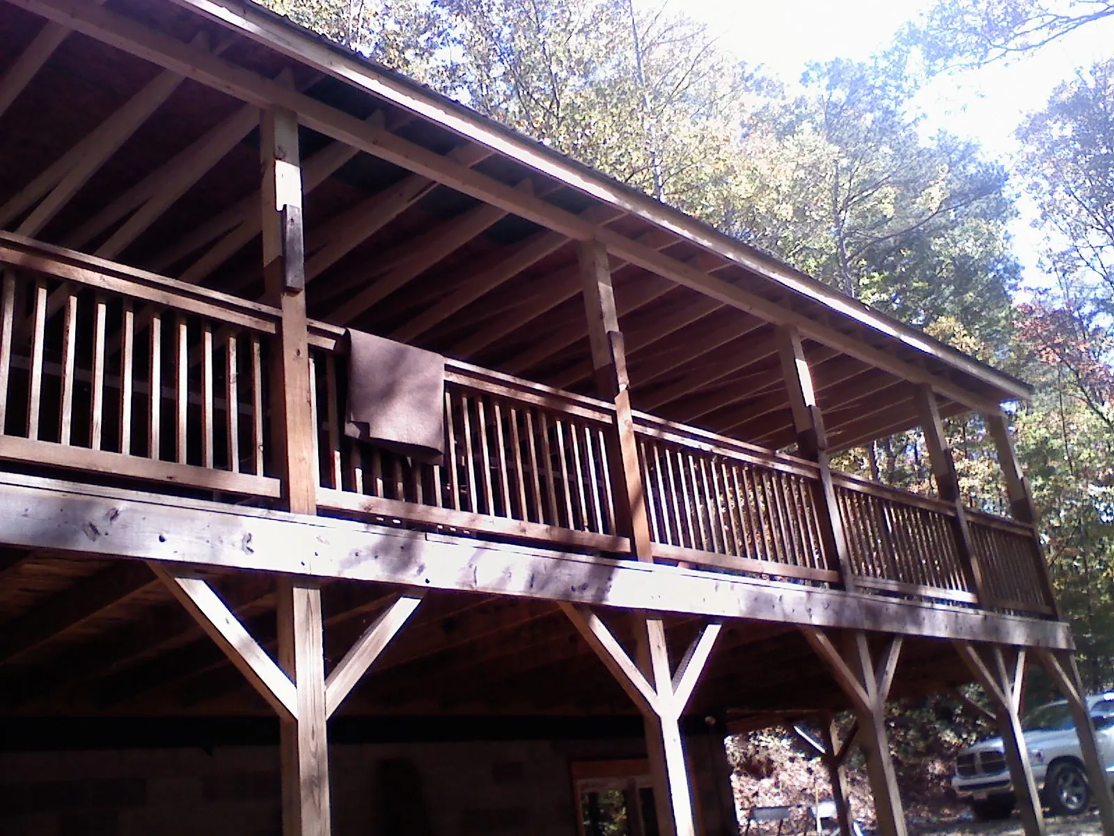 Timber framing under a new elevated porch and deck — Roof Leak Repair in Atlasburg by Roofing Brothers